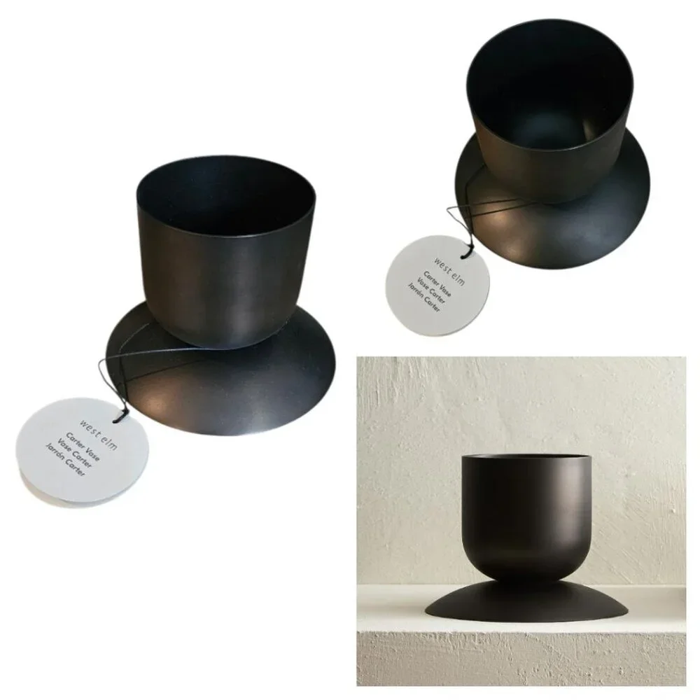 West Elm - Carter Oil Rubbed Bronze Small Metal Vase, NIB